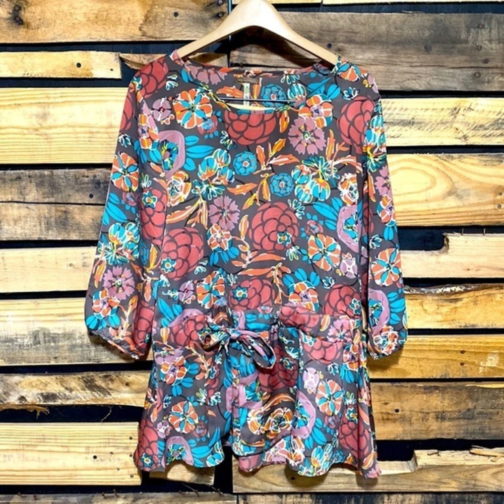 Matilda Jane You & Me Annalise Floral‎ Silky Tunic Medium